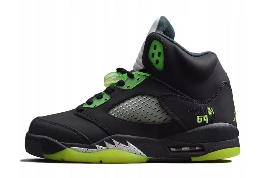 Air Jordan 5 Retro OG 'Quai 54' Black/Fluorescent Green 255054-511 - Limited Edition Sneakers