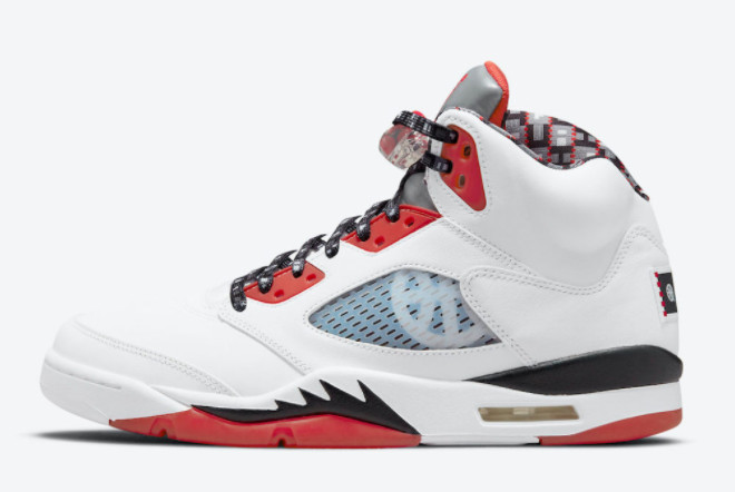 Air Jordan 5 'Quai 54' White/University Red DJ7903-106 | Shop Now!