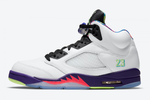 Shop the Air Jordan 5 'Alternate Bel-Air' White/Court Purple-Racer Pink-Ghost Green DB3335-100 for Stylish Sneakerheads