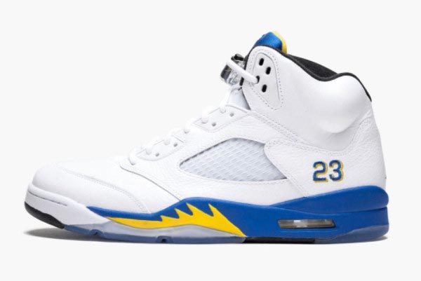 Air Jordan 5 'Laney' - White/Varsity Maize-Varsity Royal-Black - 136027-189