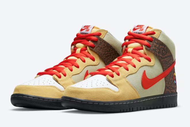 Color Skates x Nike SB Dunk High 'Kebab and Destroy' CZ2205-700 - Limited Edition Collaborative Sneakers