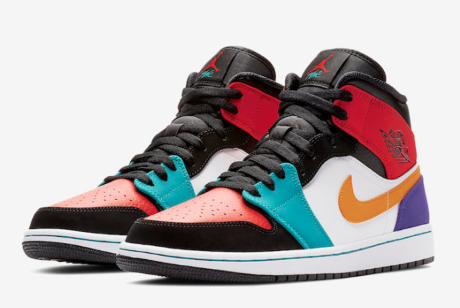 Air Jordan 1 Mid Bred Multi-Color 554724-125: Classic Style with a Multicolored Twist