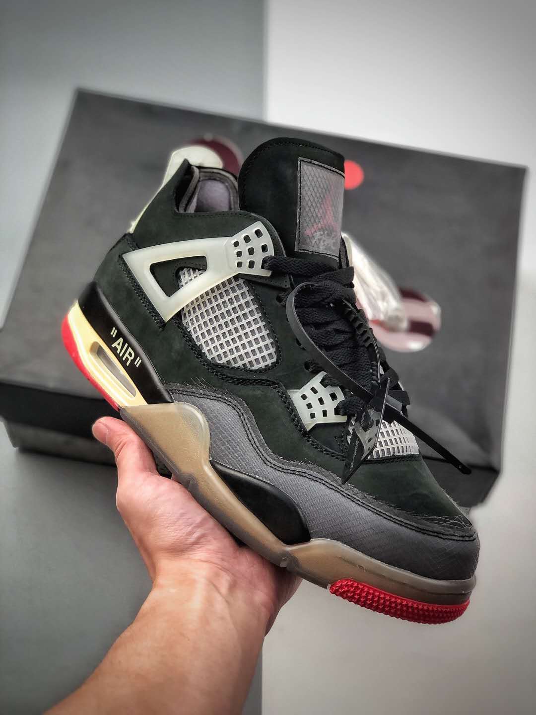 Off-White x Air Jordan 4 Black CV9388-001 - Sleek Style & Unbeatable Comfort