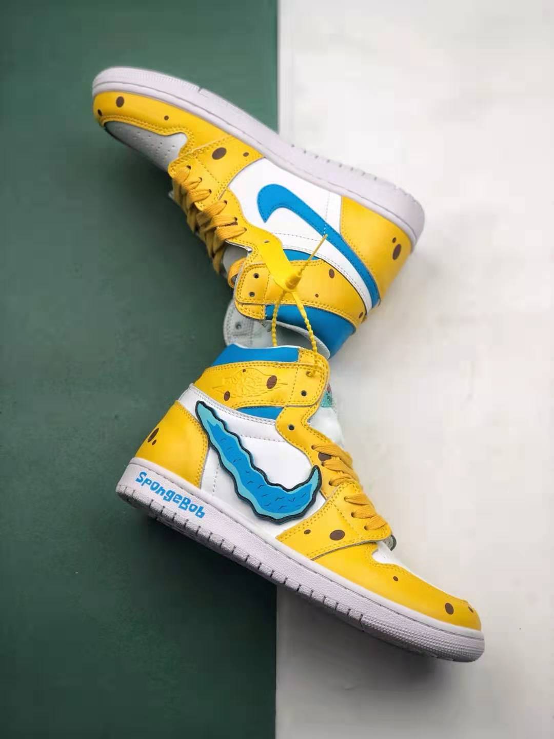 Air Jordan 1 'SpongeBob' Yellow Blue 556298-002: Shop Now!