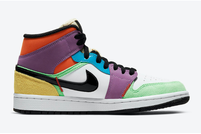 Air Jordan 1 Mid SE 'Lightbulb' Multi-Color CW1140-100: Trendy Sneakers for a Stylish Look.