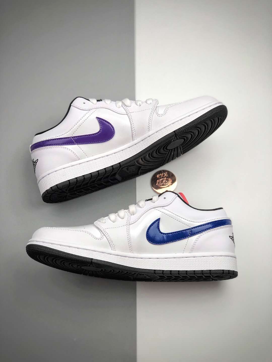 Air Jordan 1 Low 'Multi-Color Swoosh' CW7009-100 - Trendy Low-Top Sneaker