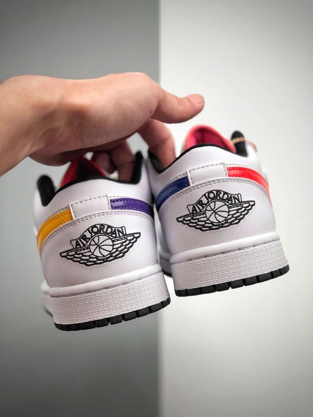 Air Jordan 1 Low 'Multi-Color Swoosh' CW7009-100 - Trendy Low-Top Sneaker