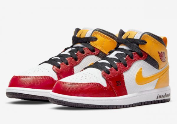 Air Jordan 1 Mid Motorsport Black/Gym Red-White-University Gold DJ0337-067 - Premium Quality Sneakers Available
