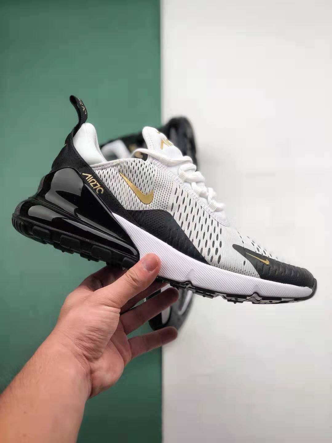 Air Max 270 White Black Gold Metallic AV7892-100 | Stylish Sneakers for Men | Limited Stock
