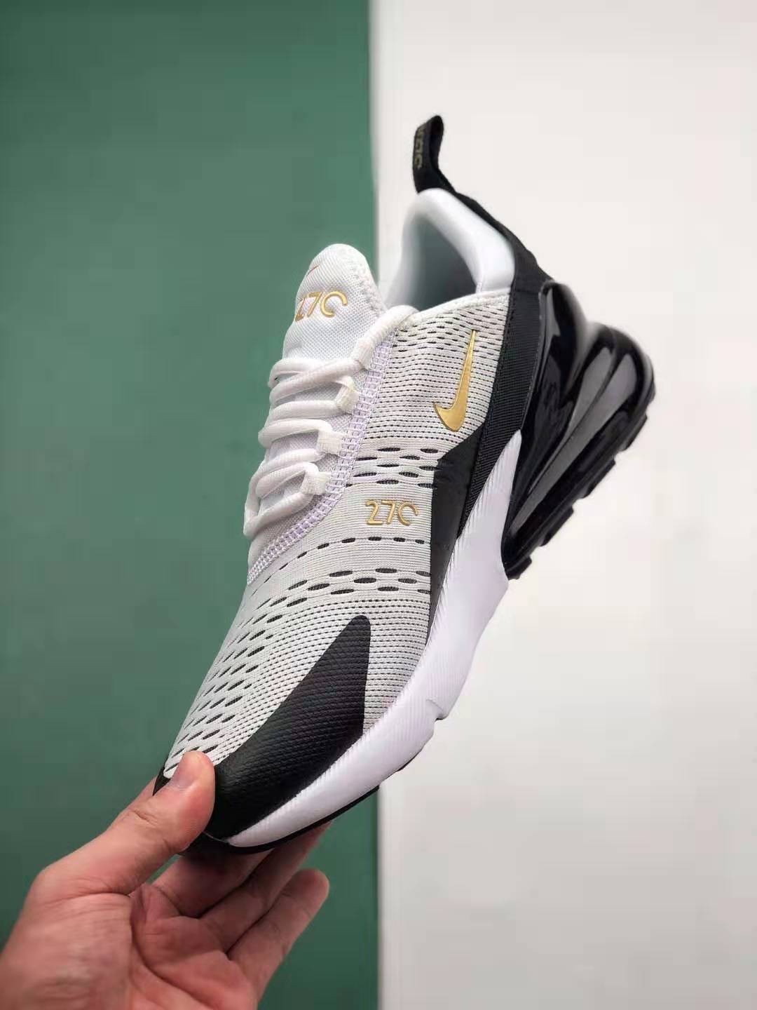 Air Max 270 White Black Gold Metallic AV7892-100 | Stylish Sneakers for Men | Limited Stock