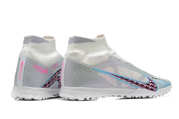 Nike Air Zoom Mercurial Superfly 9 TF White Blue Purple - Top Performance Turf Football Boots