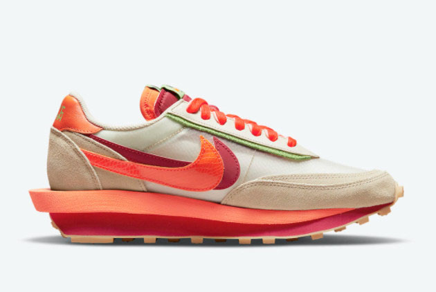 New Clot x Sacai x Nike LDWaffle Net/Orange Blaze-Green Bean | DH1347-100