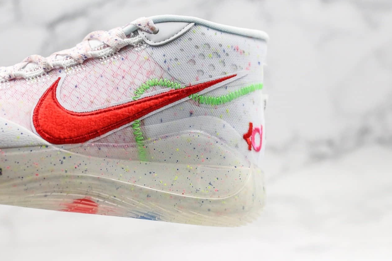Nike Zoom KD 12 EP White Multi Color Red AR4230 118 - Latest Basketball Shoes from Nike