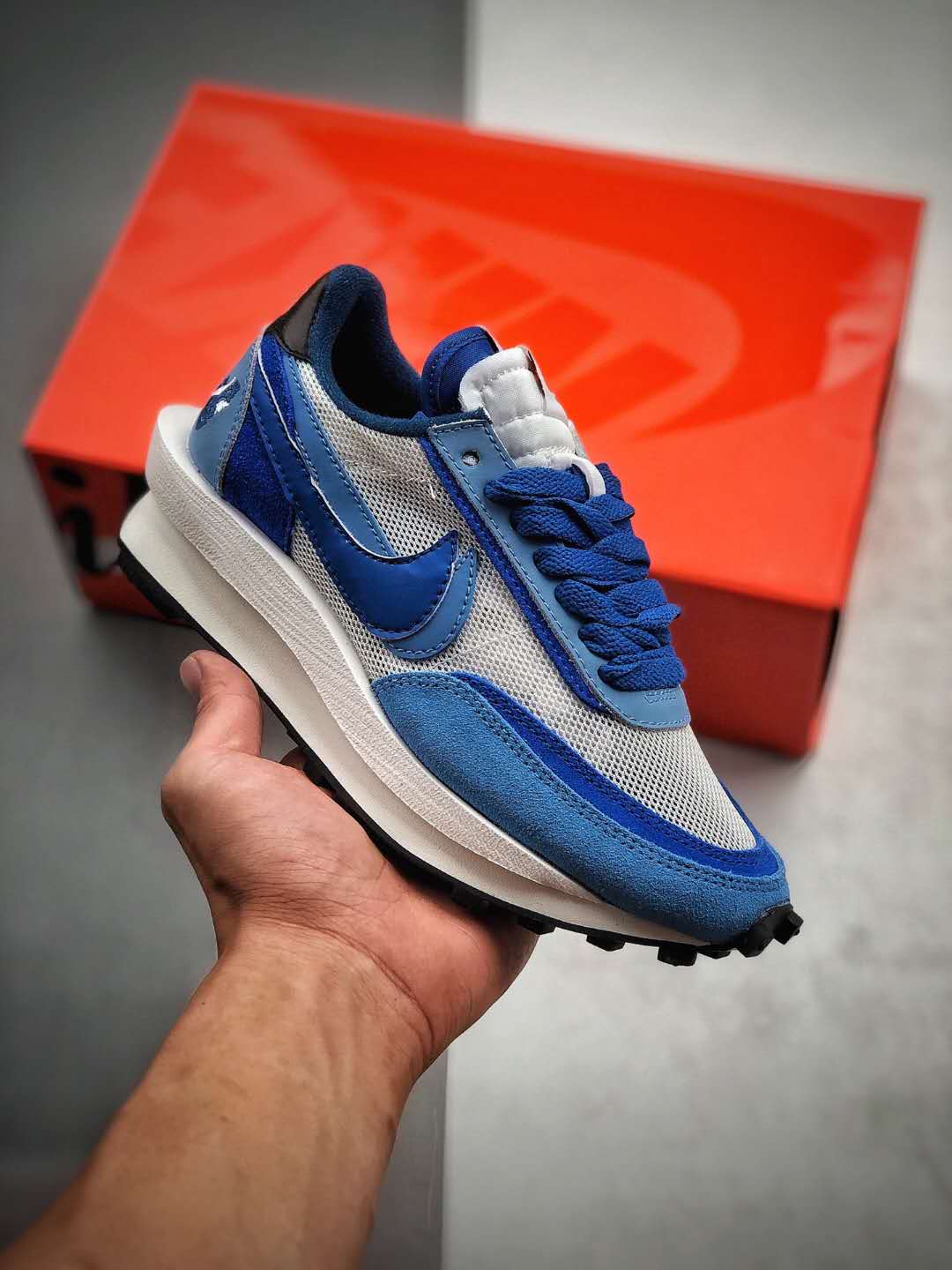 Get Stylish in Sacai x Nike LDV Waffle Daybreak Swoosh Pink Grey White Red BV0073 500!