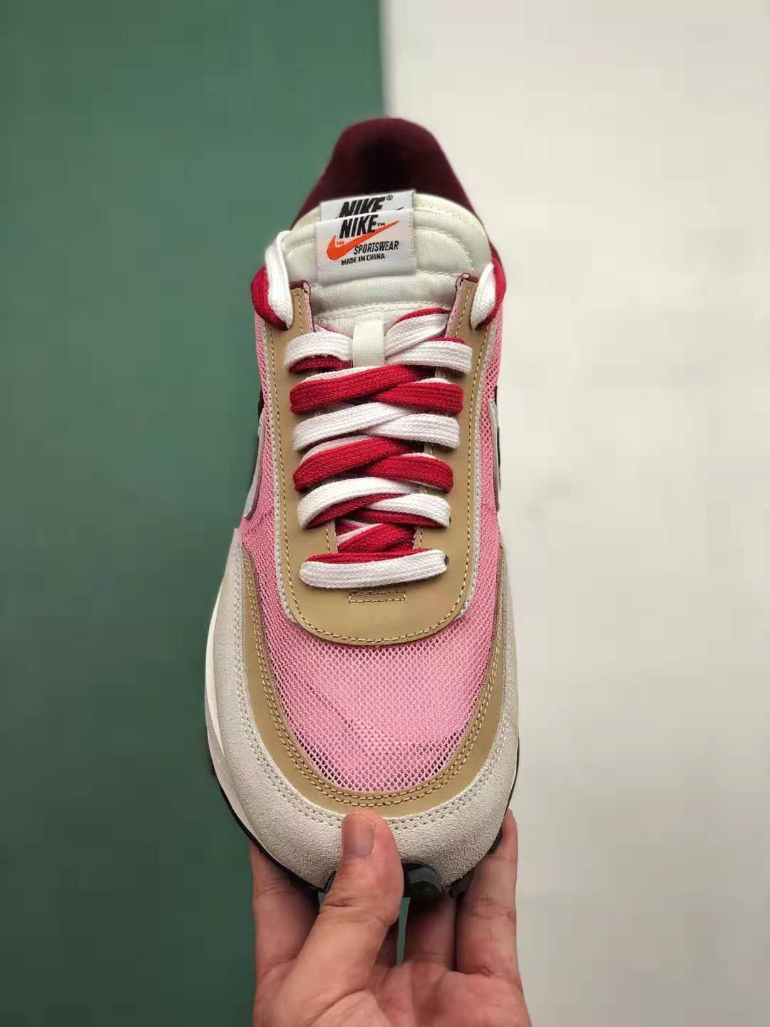 Get Stylish in Sacai x Nike LDV Waffle Daybreak Swoosh Pink Grey White Red BV0073 500!