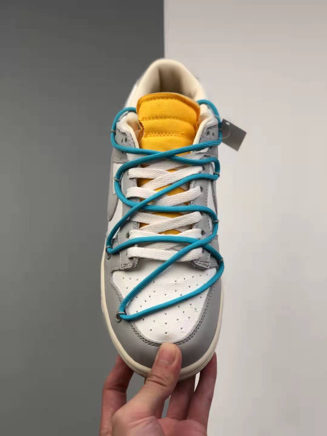 Off-White x Nike SB Dunk Low OW White Grey Blue DM1602-115 - Limited Edition Collaboration Sneakers