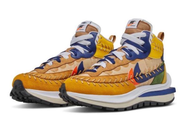 Sacai x Jean Paul Gaultier x Nike VaporWaffle Sesame/Multi-Color DH9186-200 - Unique Collaboration with a Stylish Twist