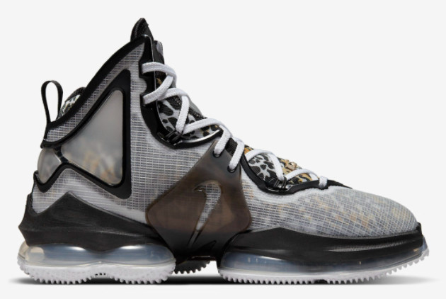 Nike LeBron 19 'Leopard' Grey/Black DC9340-100 - Premium Basketball Shoes