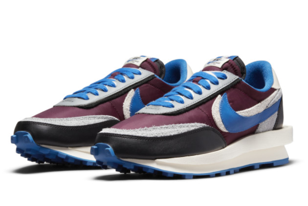 Undercover x Sacai x Nike LDWaffle Night Maroon/Pale Ivory-Ground Grey-Team Royal DJ4877-600 - Limited Edition Collaboration with Exquisite Color Palette