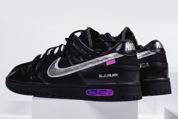 Off-White x Nike Dunk Low 'The 50' Black/Silver DM1602-001 - Iconic Collaboration Unveiled