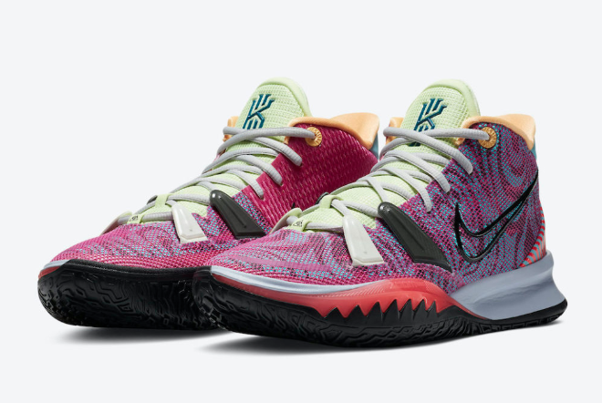 Nike Kyrie 7 'Hendrix' Active Fuchsia/Black-Ghost-Multi-Color DC0589-601 - Stylish and Vibrant Basketball Shoes