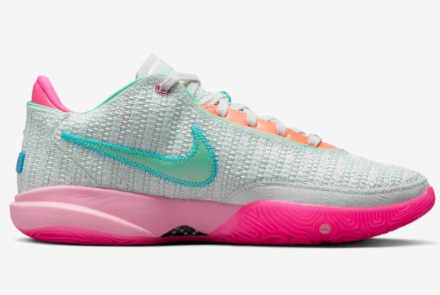 Nike LeBron 20 'Barely Green' Sneakers | Medium Soft Pink | DJ5423-300