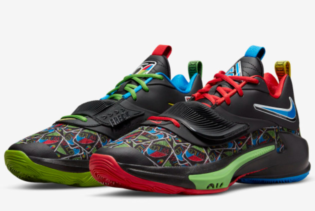 UNO x Nike Zoom Freak 3 Black/Red-Blue-Green DC9363-001 - Supreme Style and Unmatched Performance