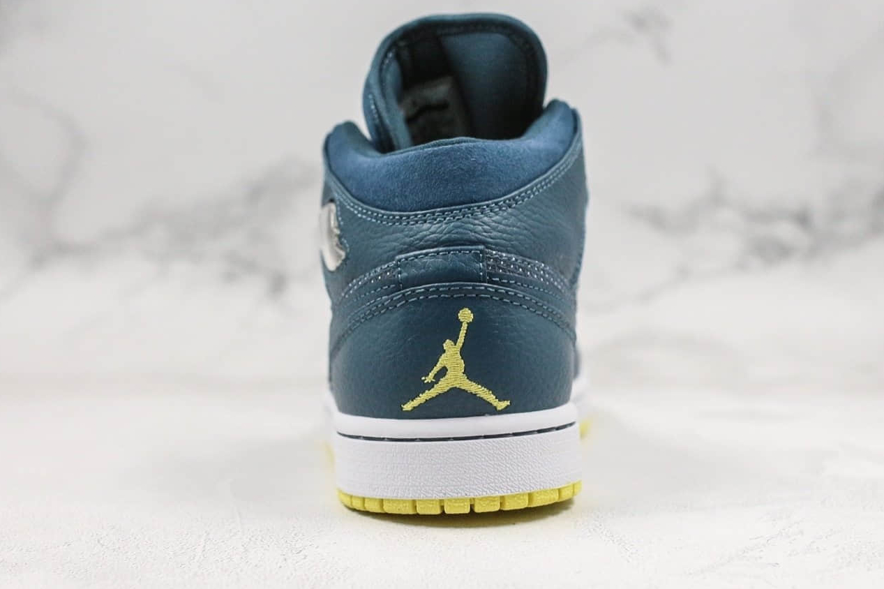 Nike Air Jordan 1 Retro Mid Yellow White Blue - 555071-047 Basketball Shoes