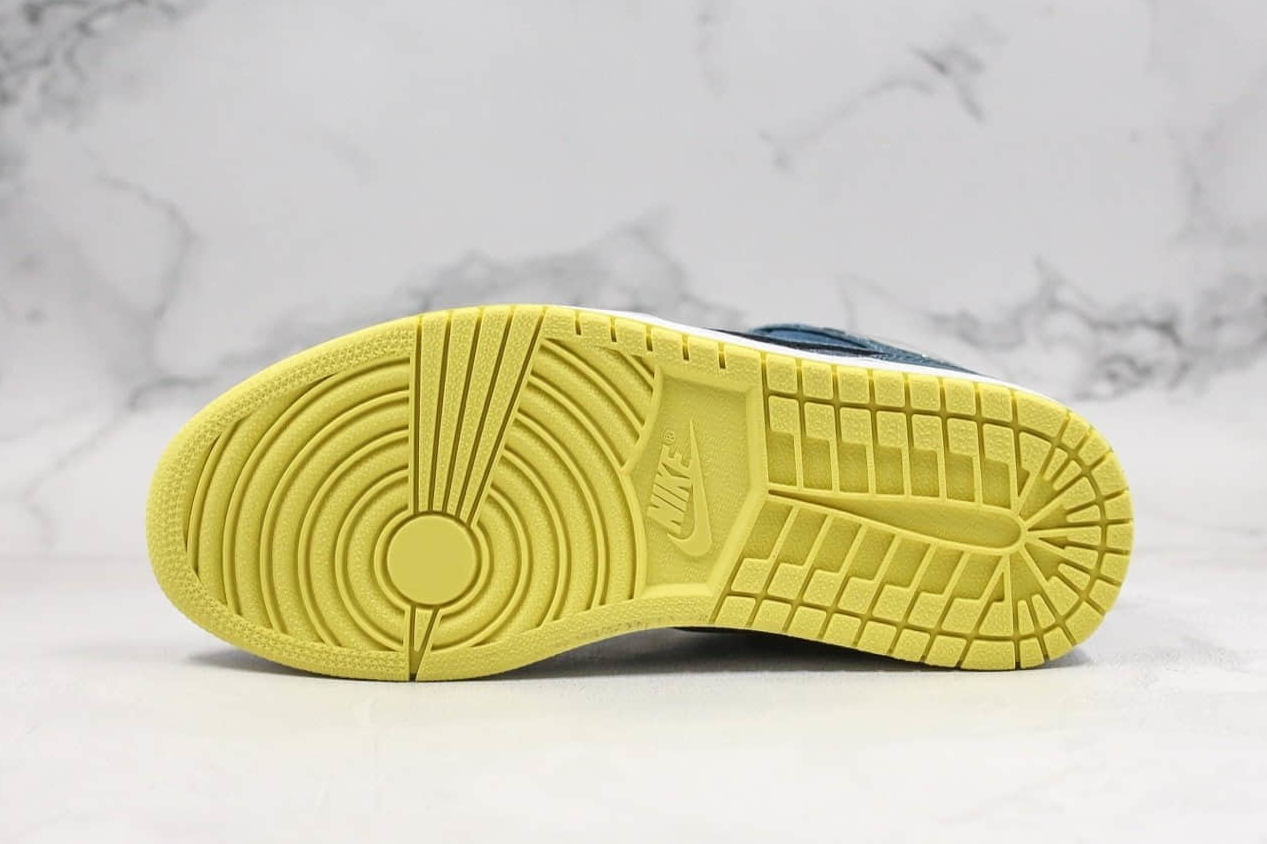 Nike Air Jordan 1 Retro Mid Yellow White Blue - 555071-047 Basketball Shoes