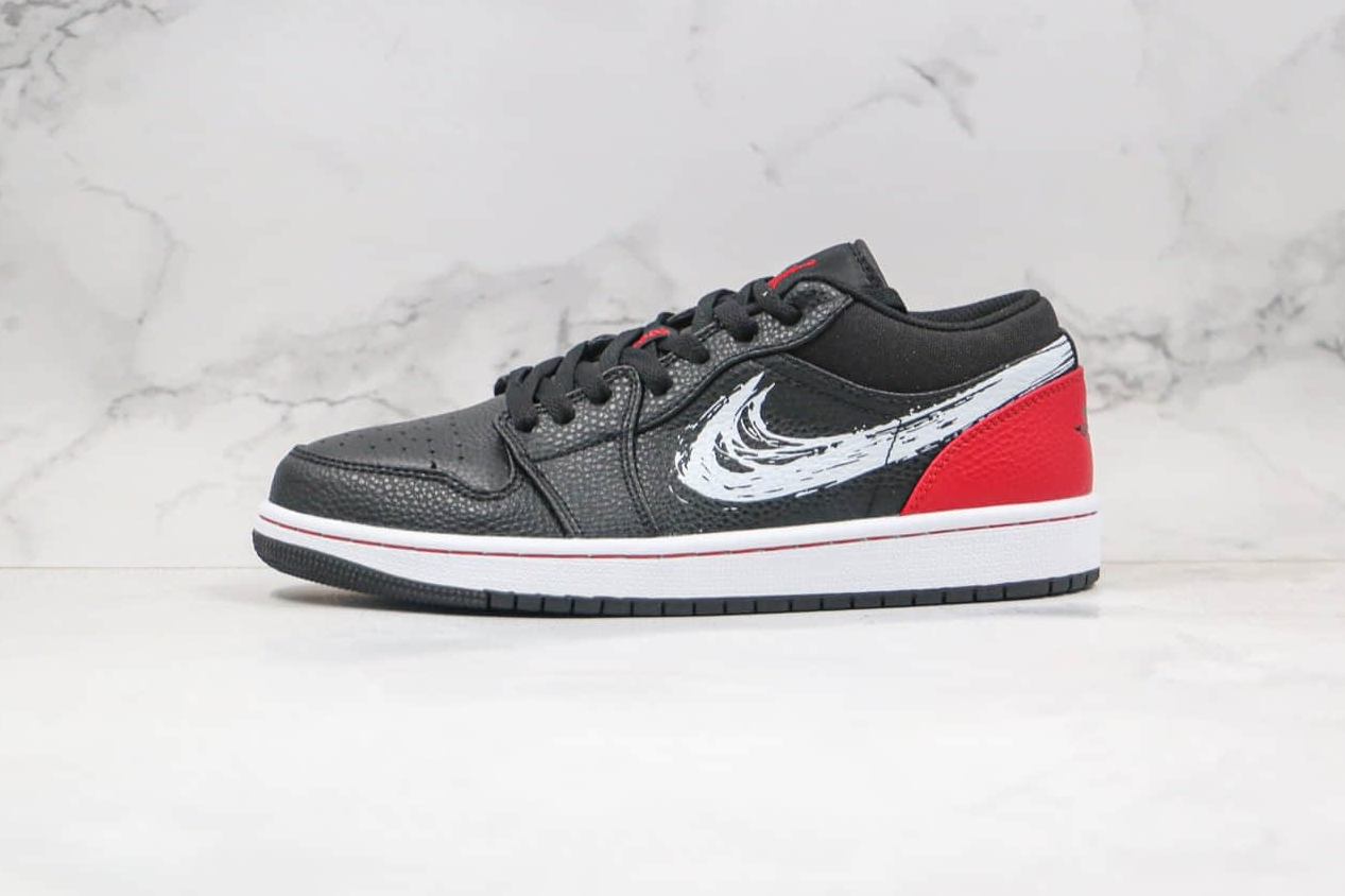Air Jordan 1 Low 'Brushstroke Swoosh - Paint Splatter' DM3528-100: Unique Nike Sneakers at Affordable Prices