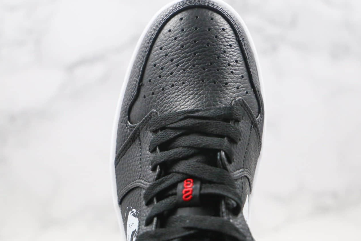 Air Jordan 1 Low 'Brushstroke Swoosh - Black Red' - Limited Edition Sneakers