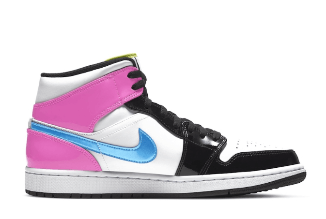 Jordan 1 Mid White Black Cyber Pink (GS) CZ9835-100 - Stylish and Trendy Nike Sneakers