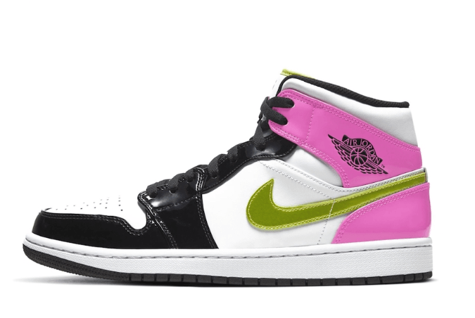 Jordan 1 Mid White Black Cyber Pink (GS) CZ9835-100 - Stylish and Trendy Nike Sneakers