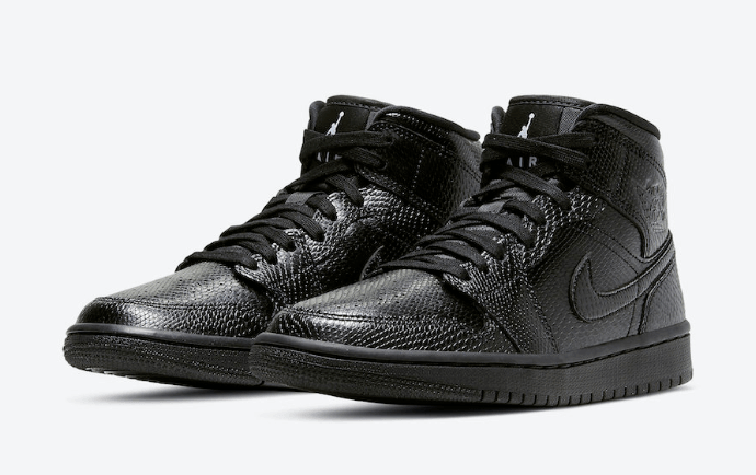 Air Jordan 1 Mid 'Black Snakeskin' BQ6472-010 | Sleek and stylish sneakers for all seasons