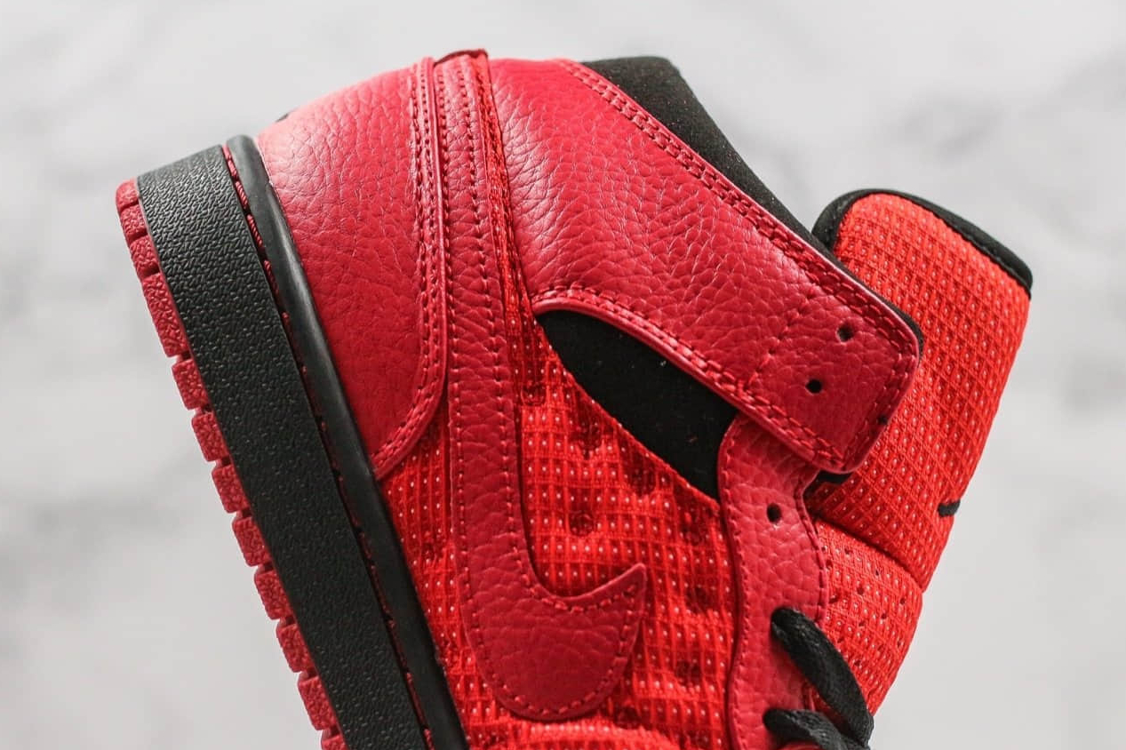 Nike Air Jordan 1 Retro Mid Black Gym Red Basketball Shoes 555071-661 - Premium Performance Footwear