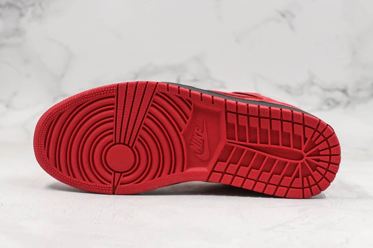 Nike Air Jordan 1 Retro Mid Black Gym Red Basketball Shoes 555071-661 - Premium Performance Footwear