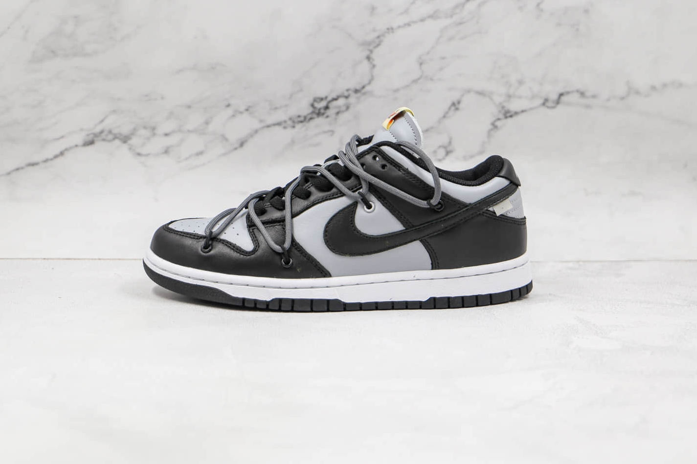 Off-White x Nike SB Dunk Low Grey Black White CT0856-007 - Exclusive Collaboration Sneaker