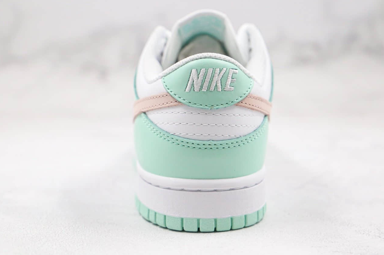 Nike Women's SB Dunk Low Green Tender Powder White Pink Shoes CU1726-111
