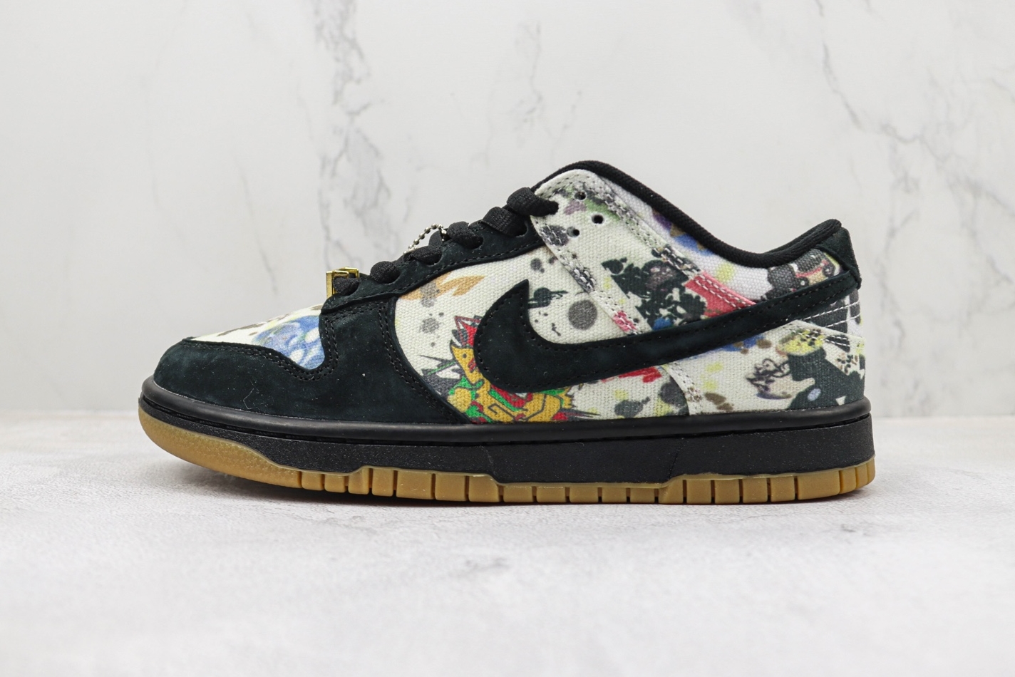 Supreme x Nike SB Dunk Low Rammellzee Black Multi-Color FD8778-001 - Limited Edition Streetwear Sneakers