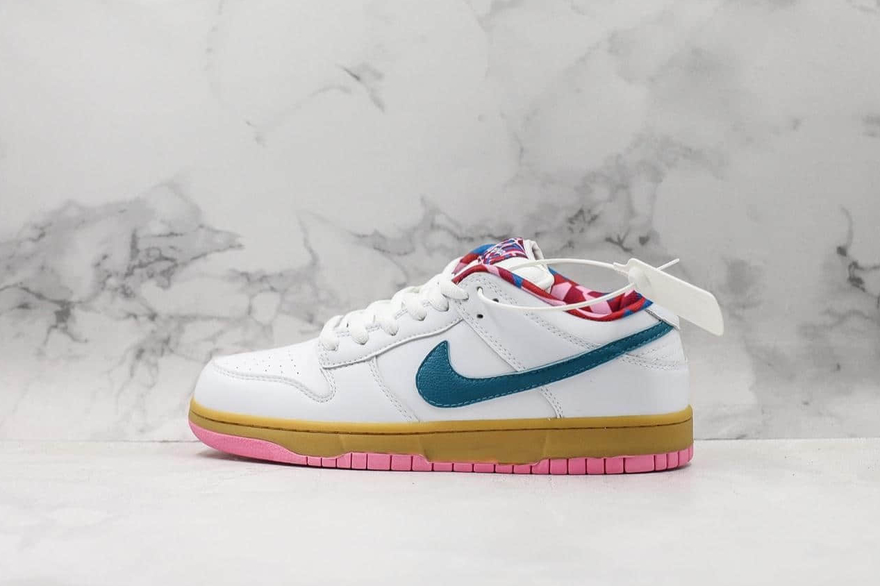 Parra x Nike SB Dunk Low White Blue Pink CN4504 108 - Exclusive Collaborative Sneaker